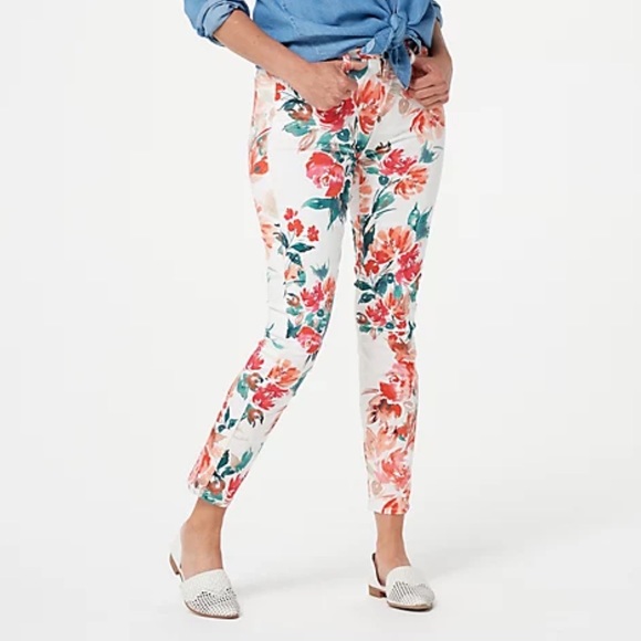 7FAMK Jen 7 NEW Floral Skinny Pants 4 - Picture 4 of 9
